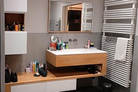 meuble de salle de bain chêne massif