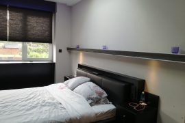 Tête de lit et cache radiateur en MDF noir